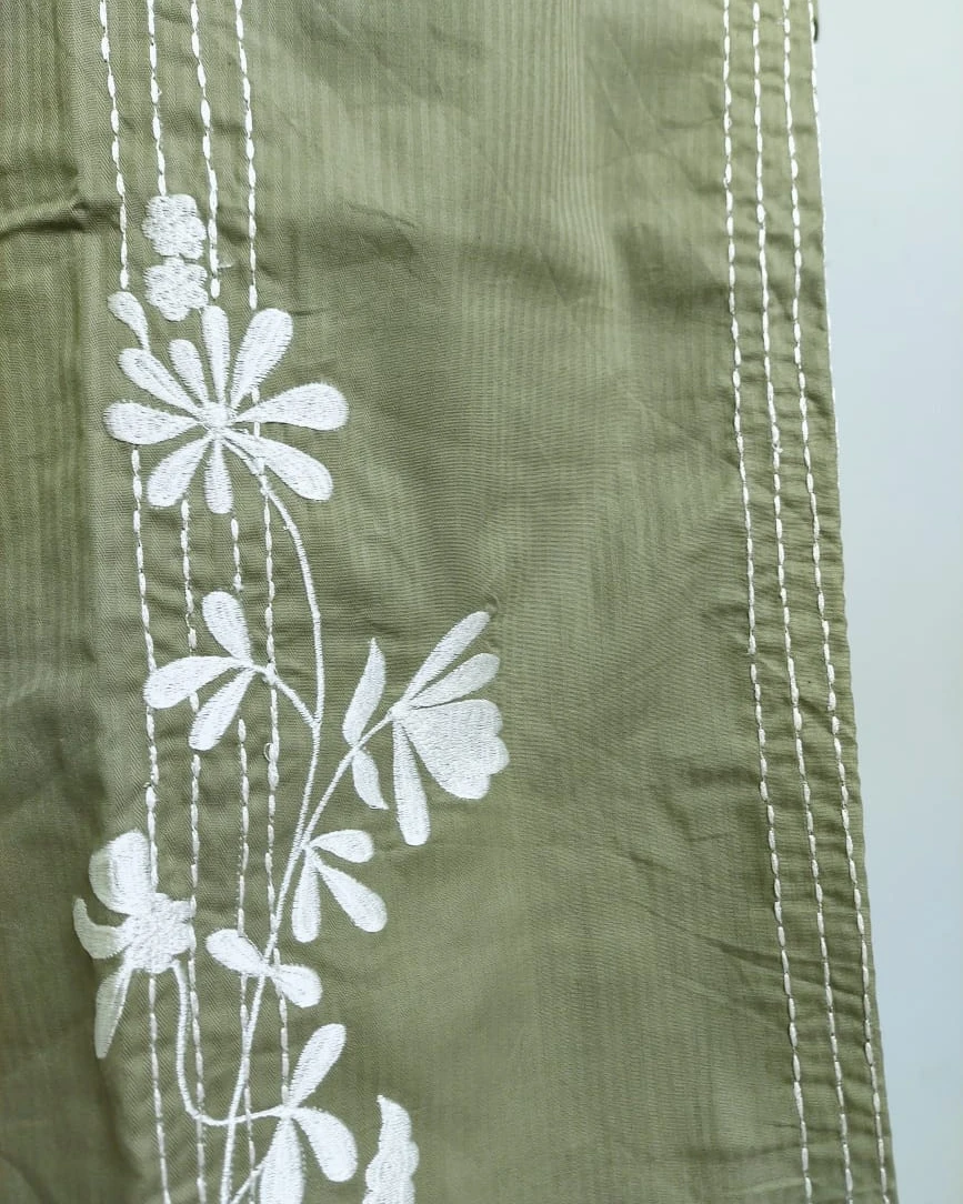 Olive Garden Kantha-Stitch Cotton Kurti