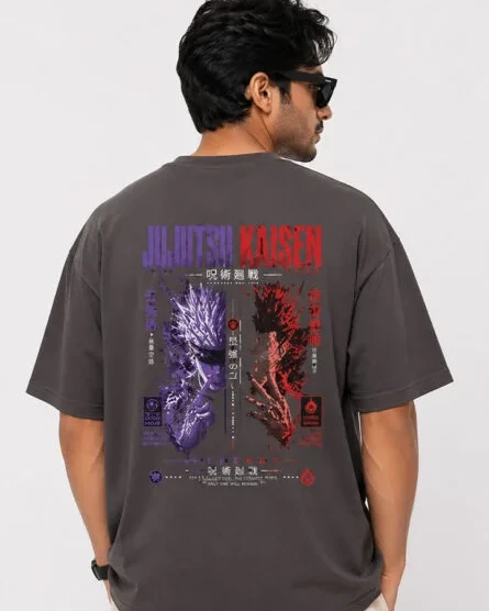 Jujutsu Kaisen Cursed Energy — Designer Dual Print Drop Shoulder Tee