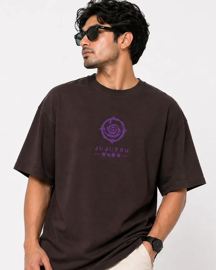 Jujutsu Kaisen Cursed Energy — Designer Dual Print Drop Shoulder Tee