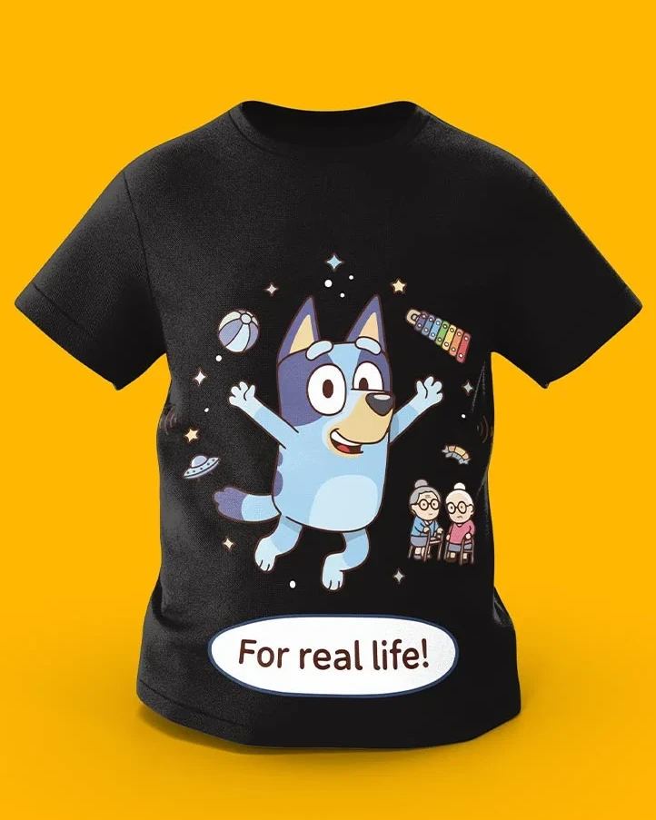 GoofyGiraffe “Bluey Adventure” For Real Life Kids TEE