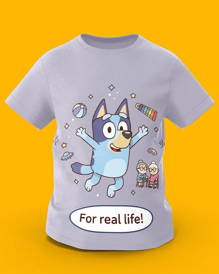 GoofyGiraffe “Bluey Adventure” For Real Life Kids TEE