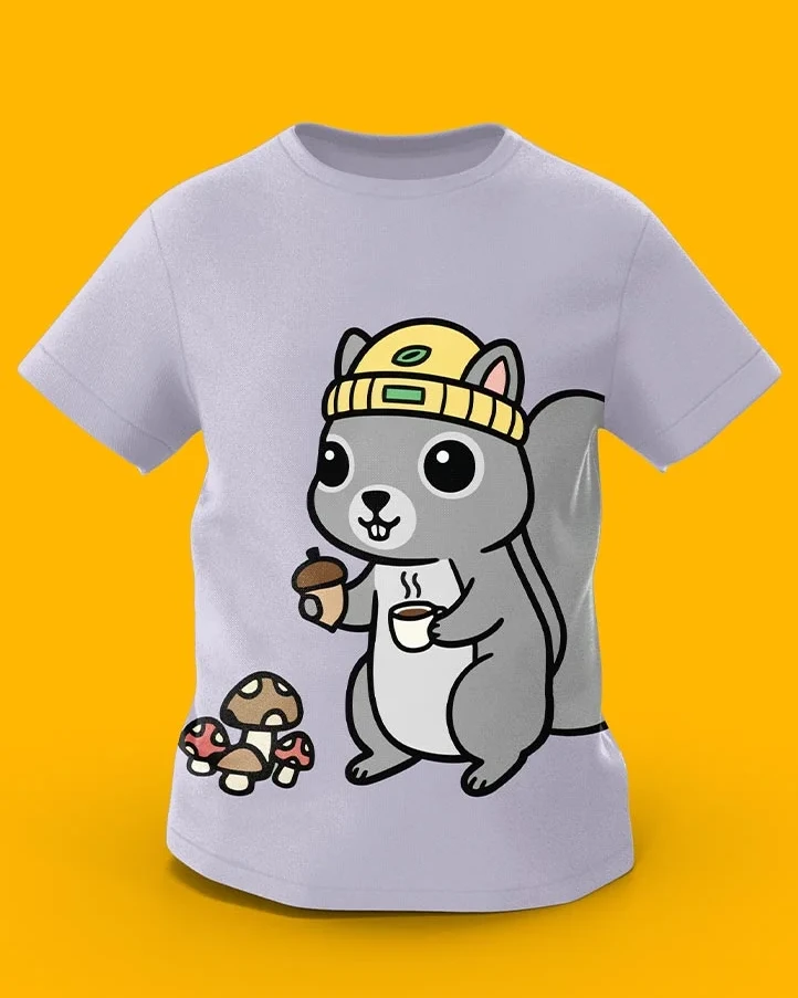 GoofyGiraffe “Cozy Squirrel” Autumn Vibes Kids TEE