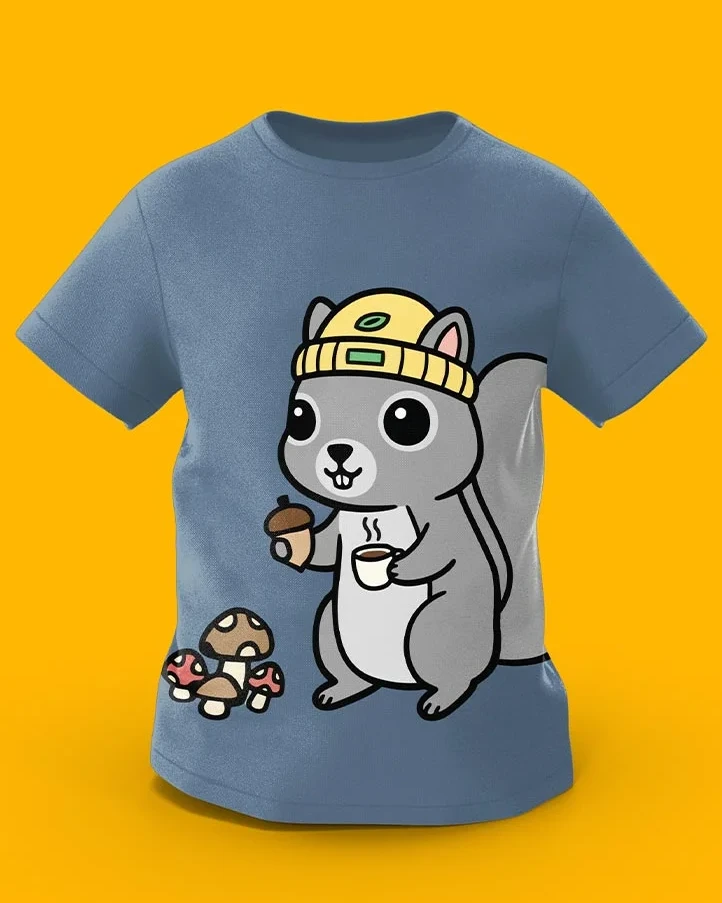 GoofyGiraffe “Cozy Squirrel” Autumn Vibes Kids TEE