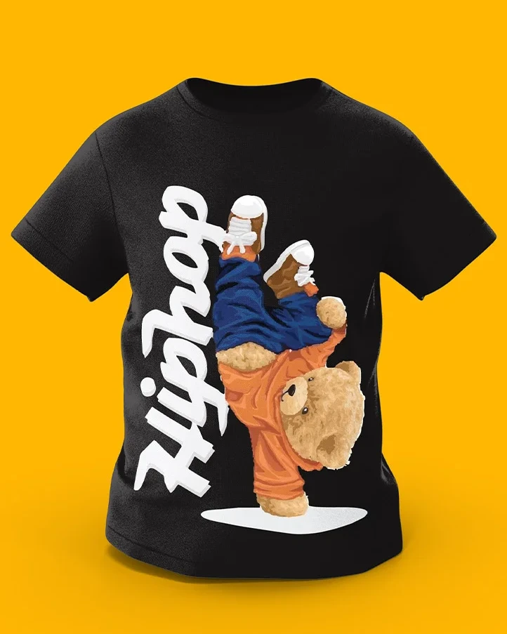 GoofyGiraffe “Hiphop Bear” Street Style Kids TEE