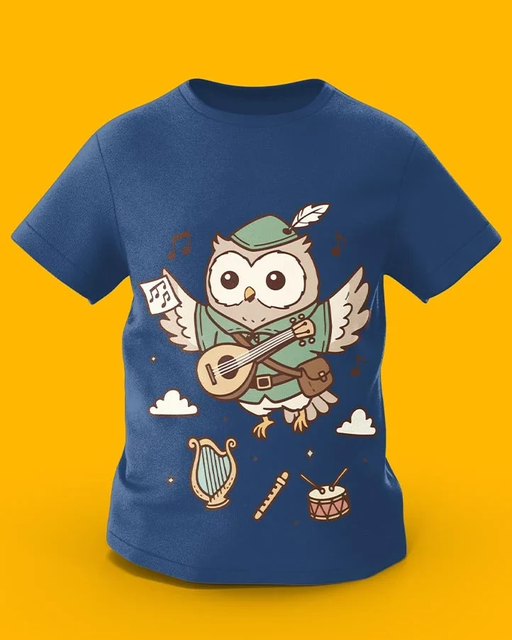 GoofyGiraffe “Melody Owl” Musical Bard Kids TEE