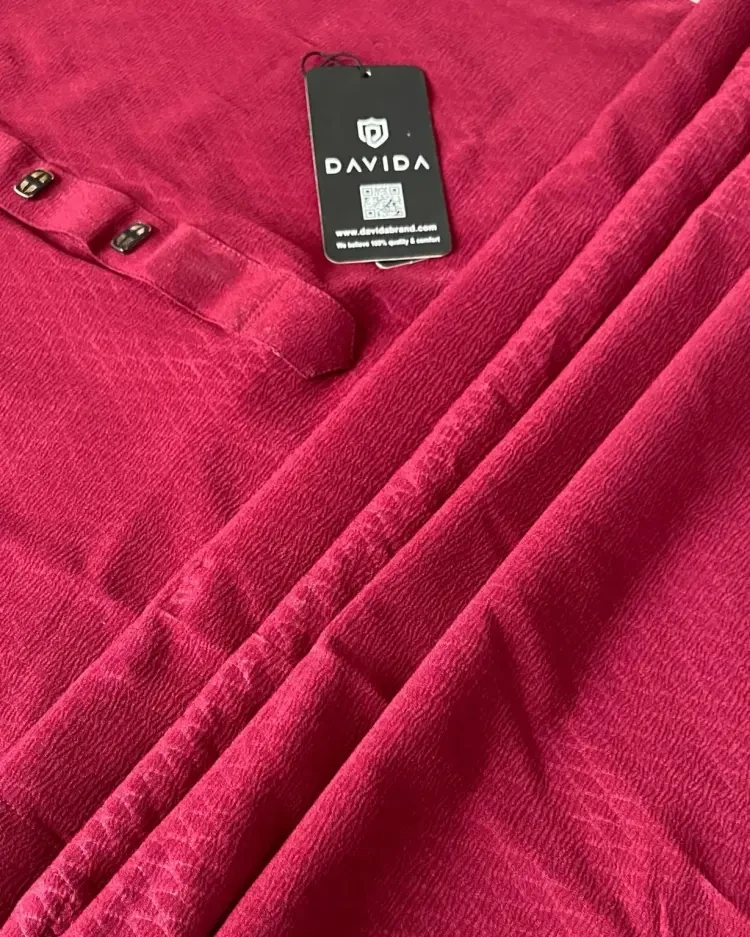 Chinese Zafran Cotton Panjabi (Maroon)
