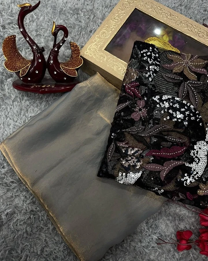 Twilight Charm Designer Organza Saree