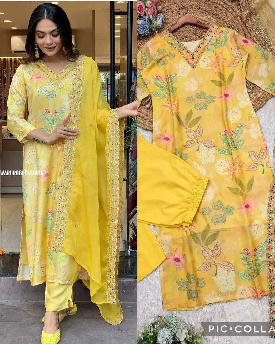 Sunshine Floral Masleen Silk 3-Piece Suite