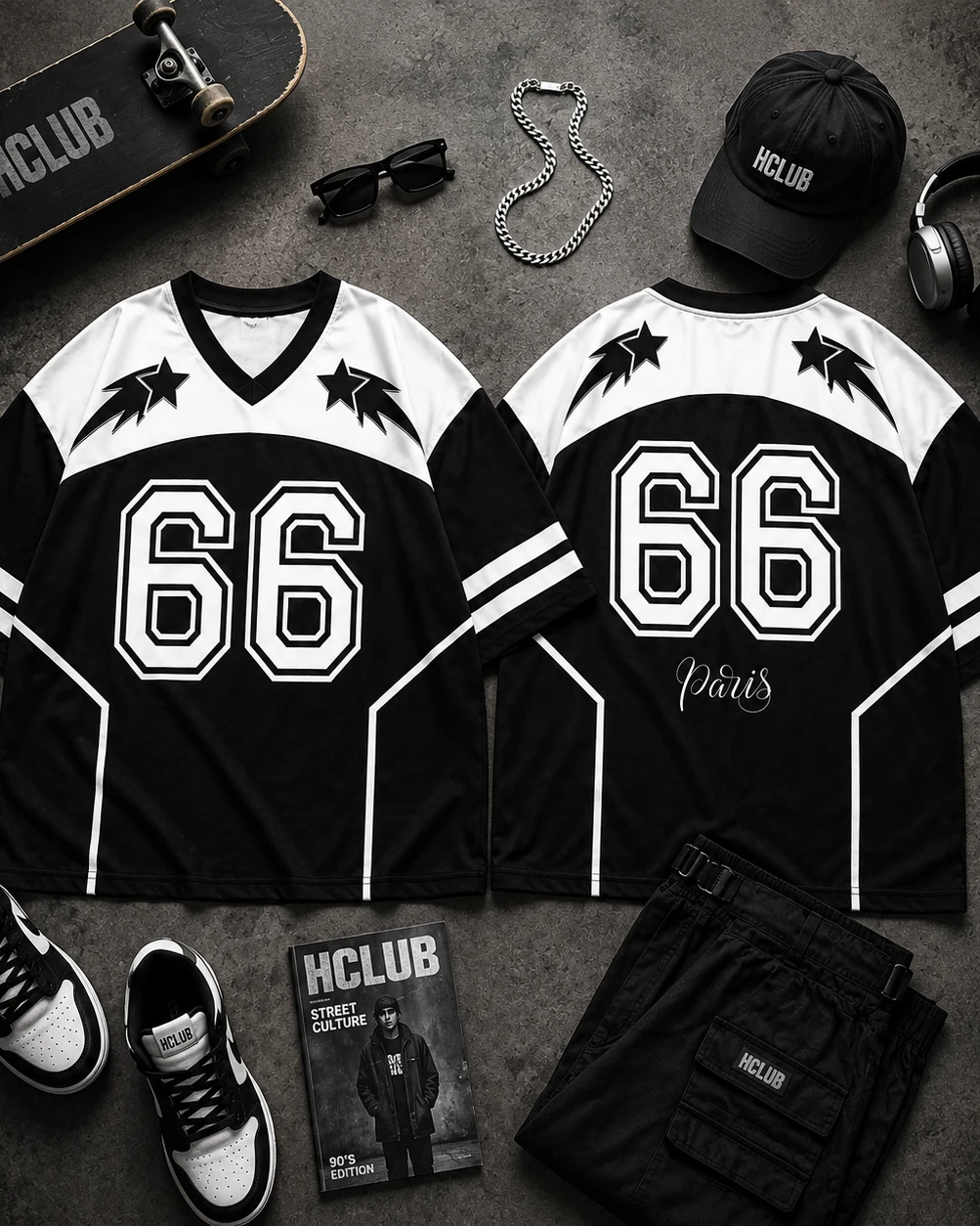 Unisex Oversized Sports Jersey Collection | Premium Streetwear V-Neck T-Shirts | Urban Fashion Tees for Men & Women