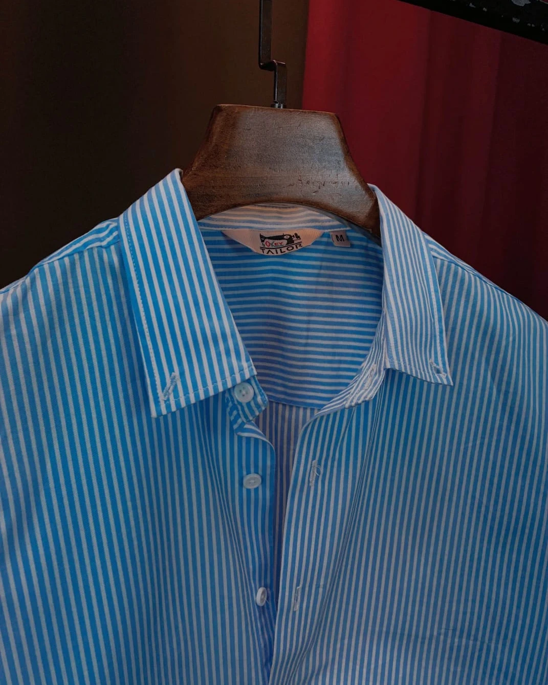 Light Sky Blue with White Vertical Stripes