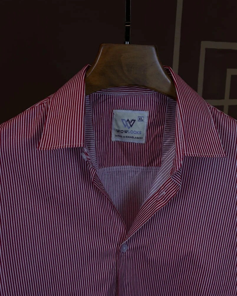 crimson red with white vertical stripes