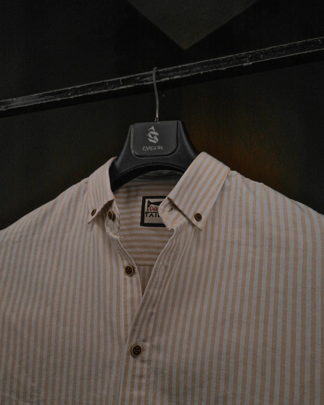 Off-White & Light Beige Striped Shirt
