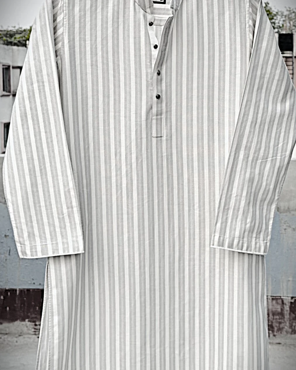 Off -White & Light Gray Stripe