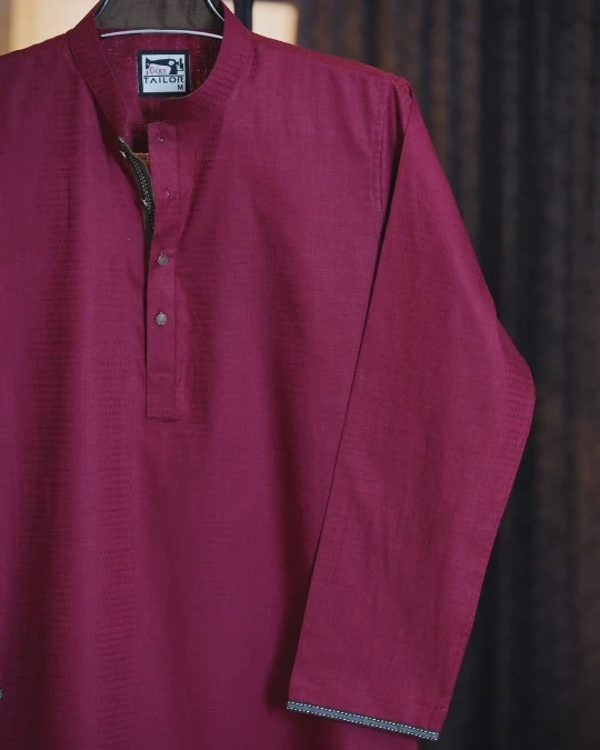 Maroon Textured Panjabi