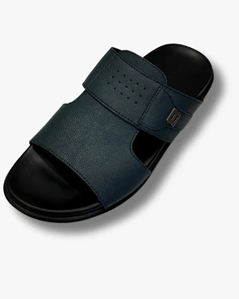 Bowling Men’s Leather Sandal Navy – Lightweight PU Sole & Soft Comfort Insole