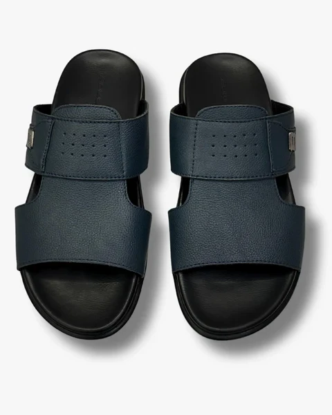 Bowling Men’s Leather Sandal Navy – Lightweight PU Sole & Soft Comfort Insole