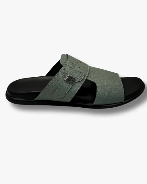 Bowling Men’s Leather Sandal Olive Green – Lightweight PU Sole & Soft Comfort Insole