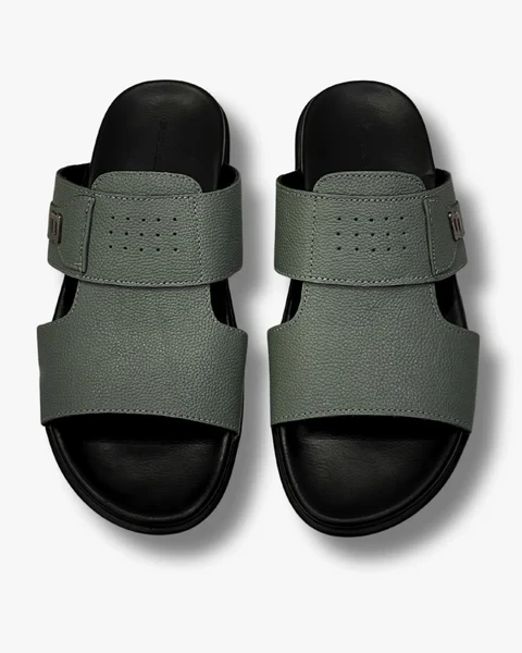 Bowling Men’s Leather Sandal Olive Green – Lightweight PU Sole & Soft Comfort Insole