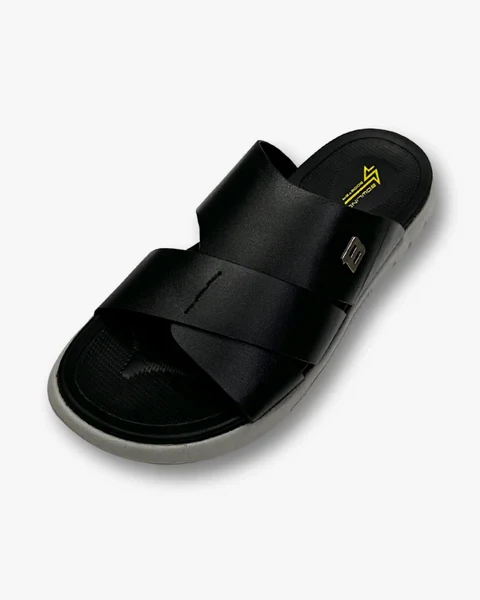 Bowling Booster Leather Sandal-Black