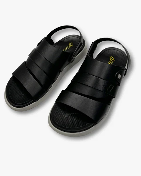 Bowling Booster Leather Sandal-1-Black