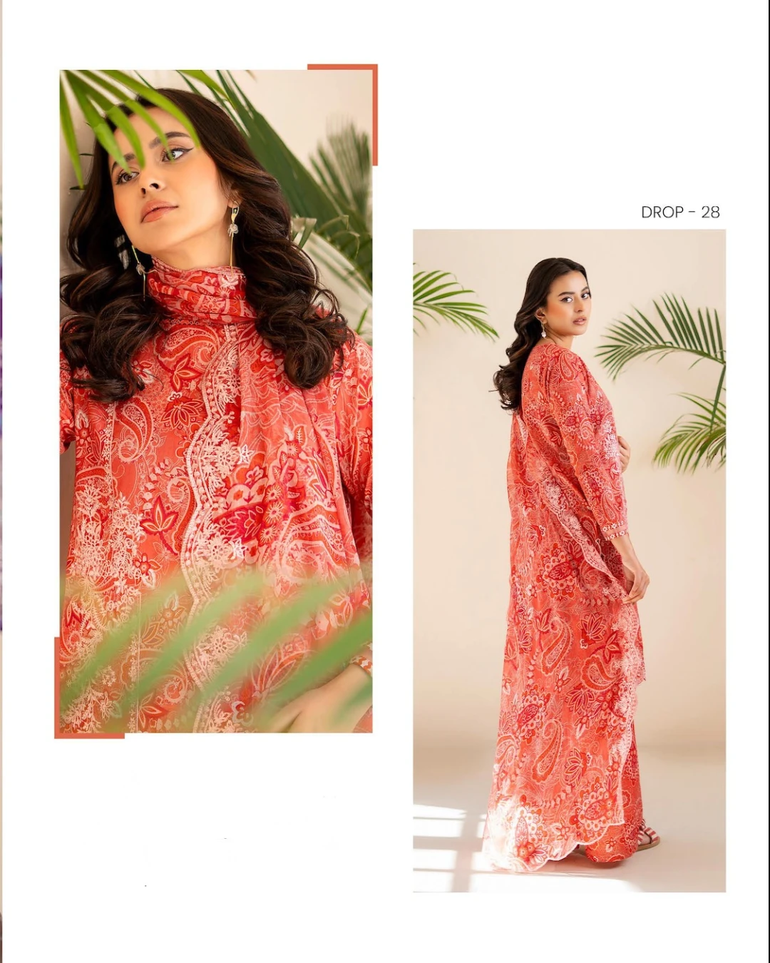Pakistani Ziva Gull Jee Embroidered Unstitched 3 piece Lawn– Almost Red