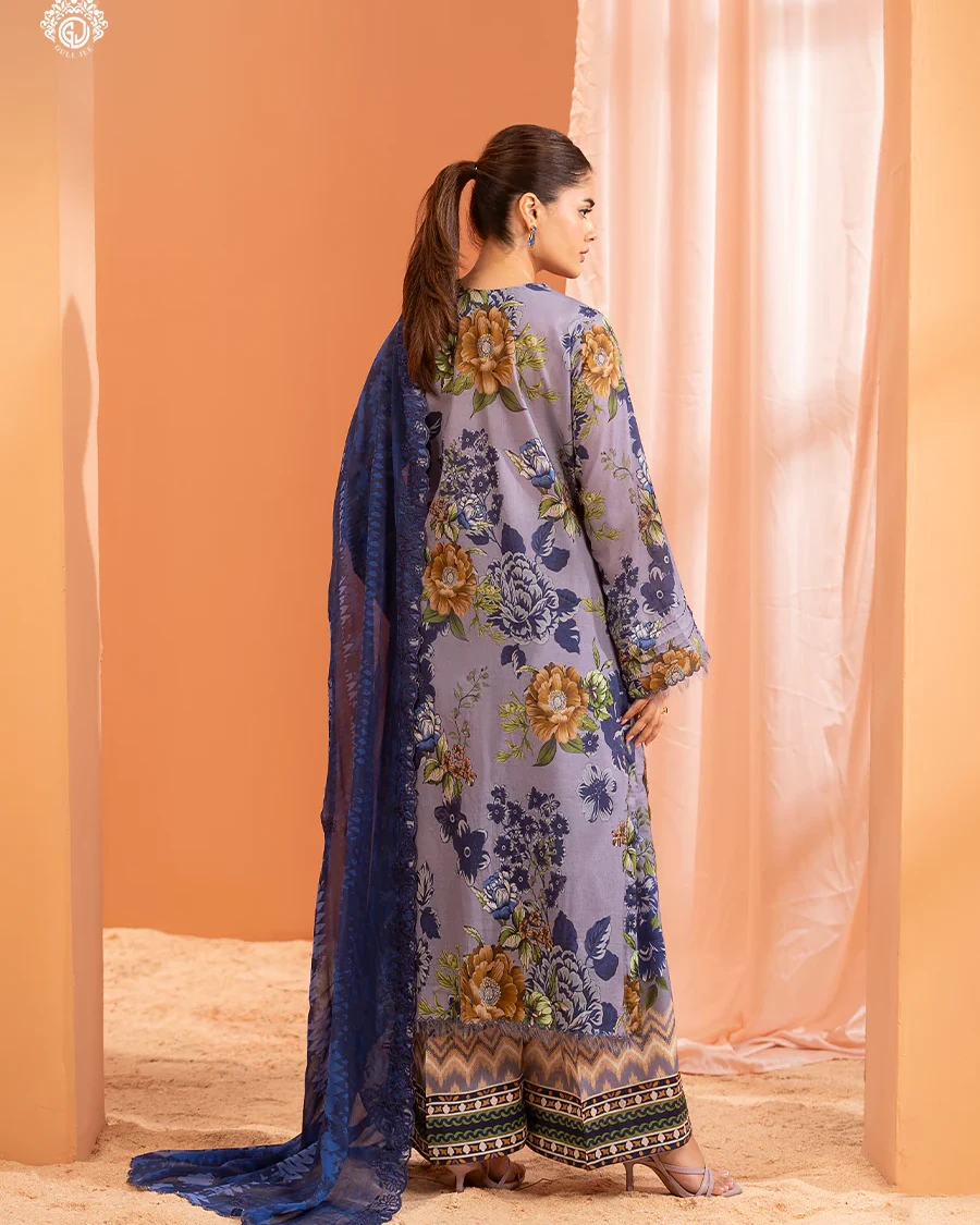 Pakistani Mishaal V3 Unstitched Three Piece Lawn -Lilac