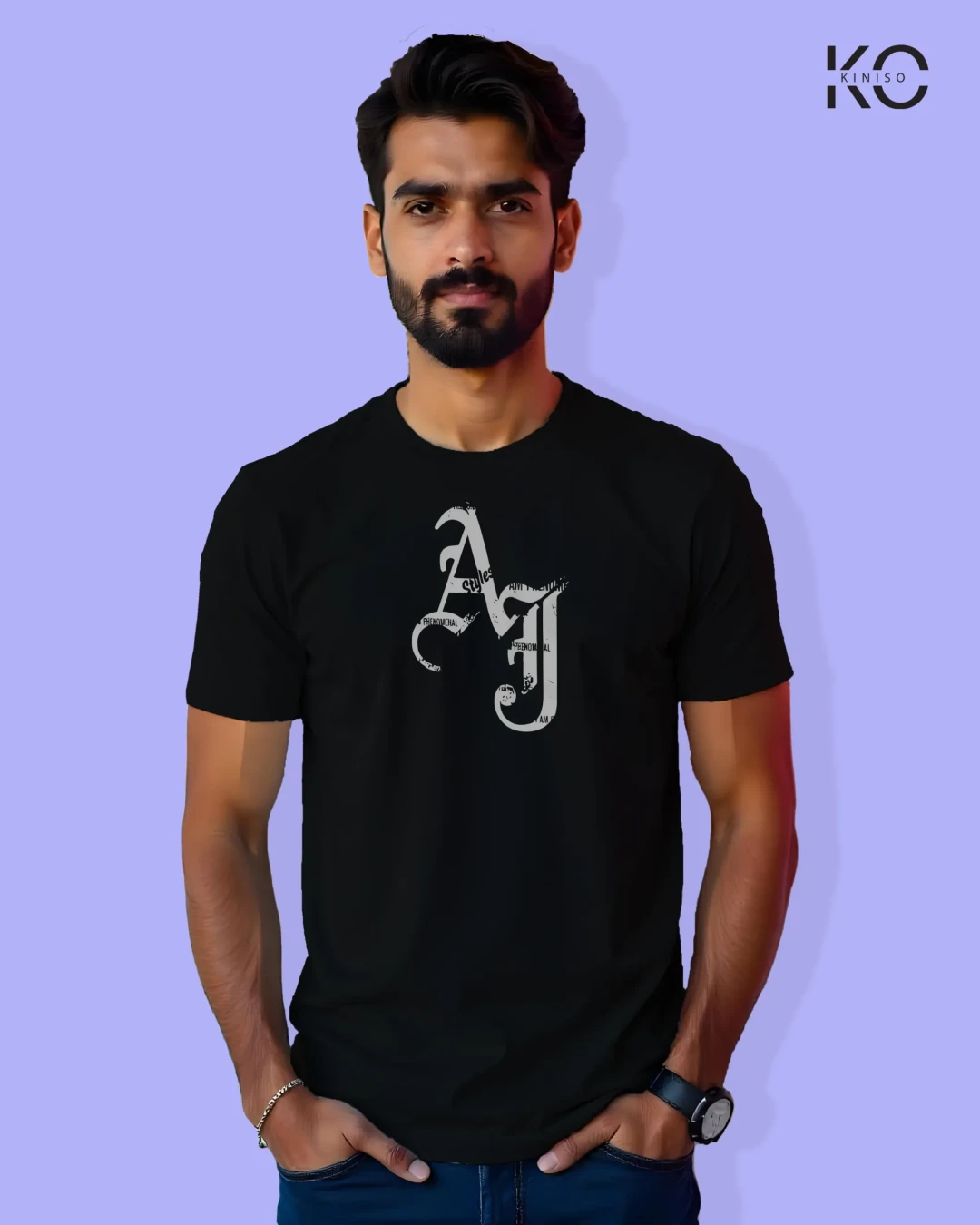 AJ Style Typographic Cotton T-Shirt