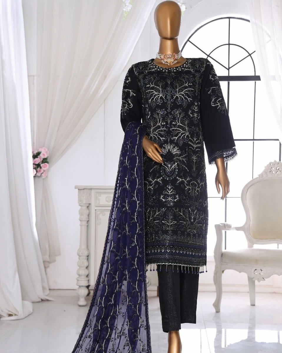 Pakistani Ankahi Embroidered Unstitched Georgette Three Piece - Mirage