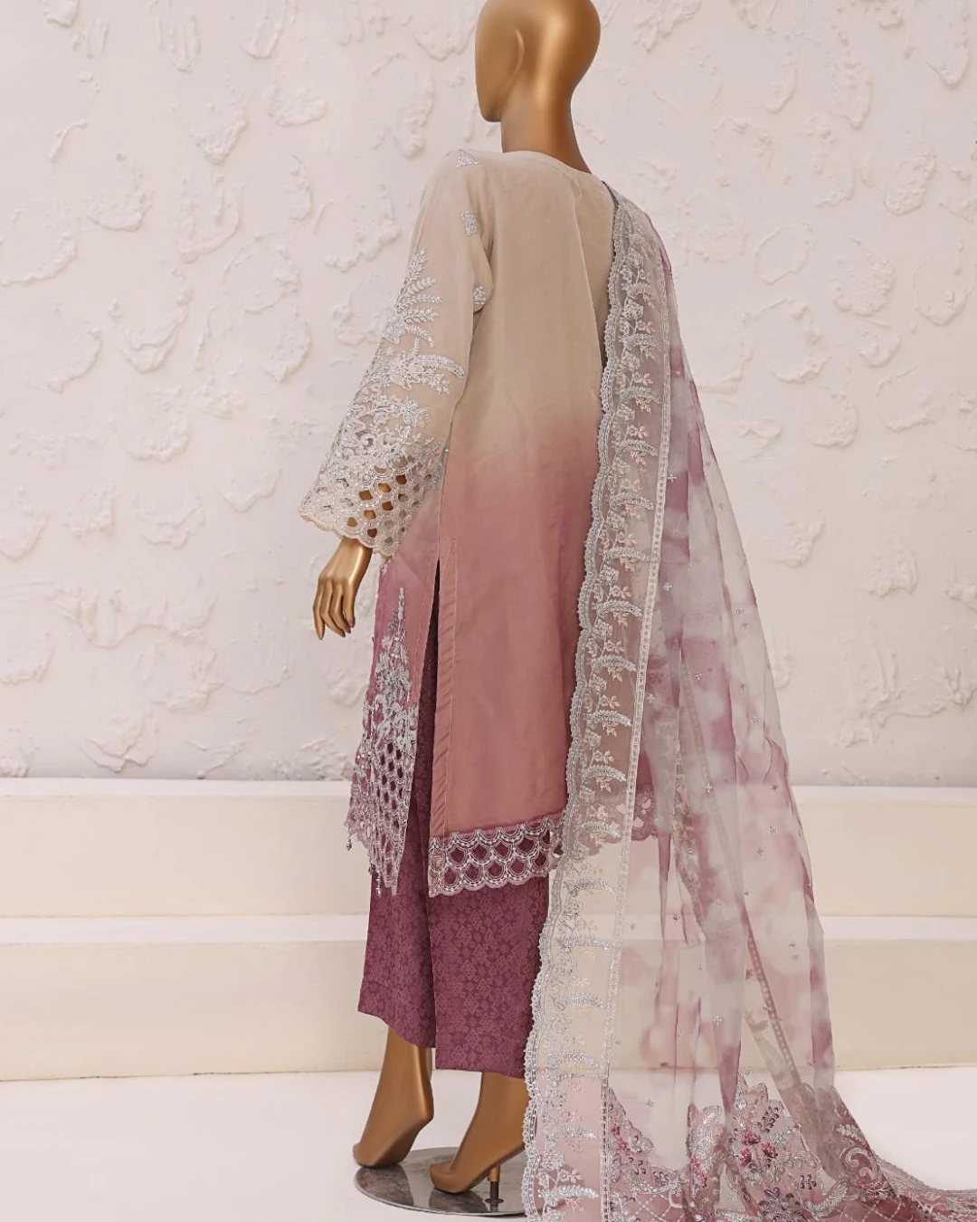 Pakistani Lavish Heavy Embroidered Unstitched Organza Three Piece - Ferra