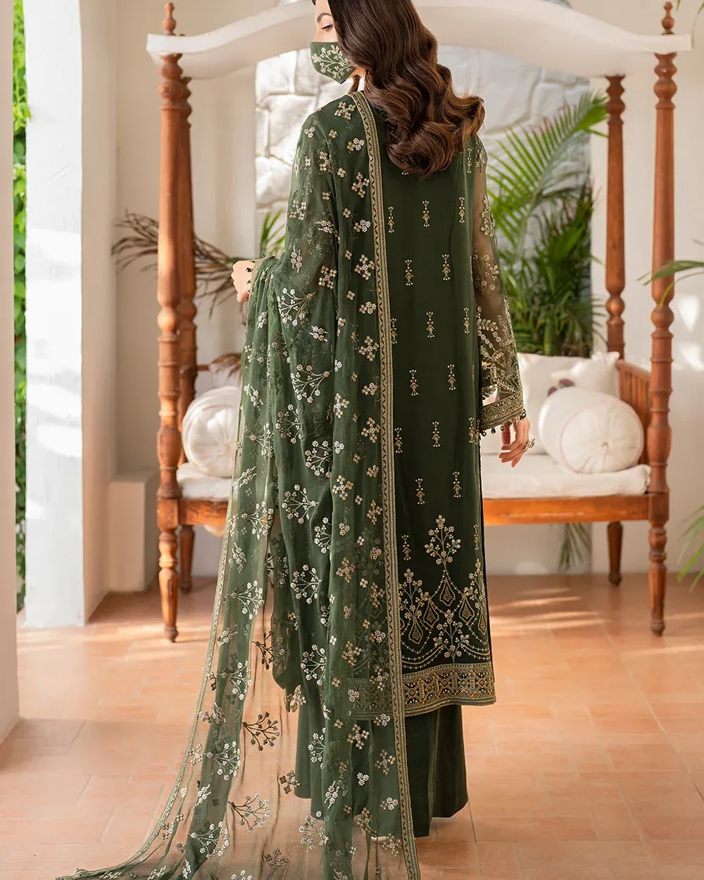 Pakistani Shareef Khanani Unstitched Luxury Chiffon Three Piece - Finch