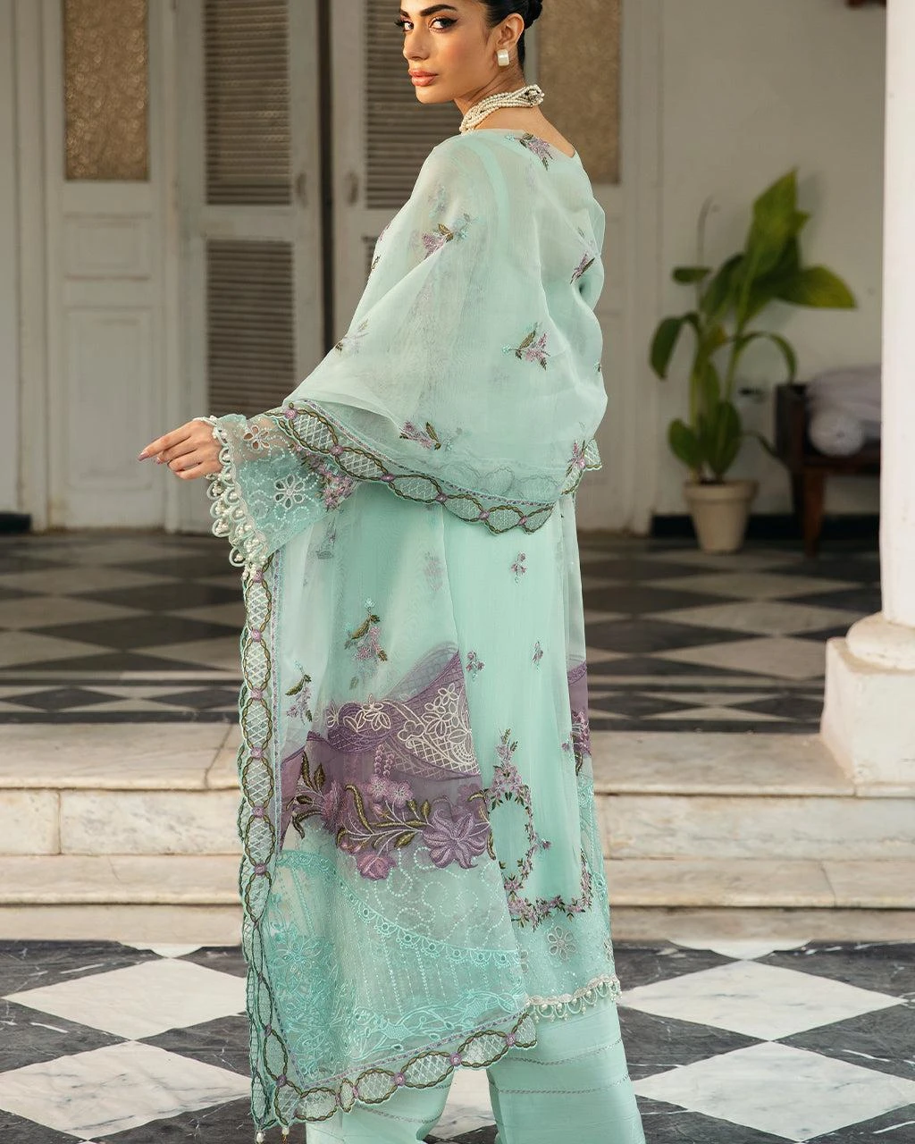 Pakistani Dastak by Ramsha Embroidered Chiffon Unstitched Three Piece