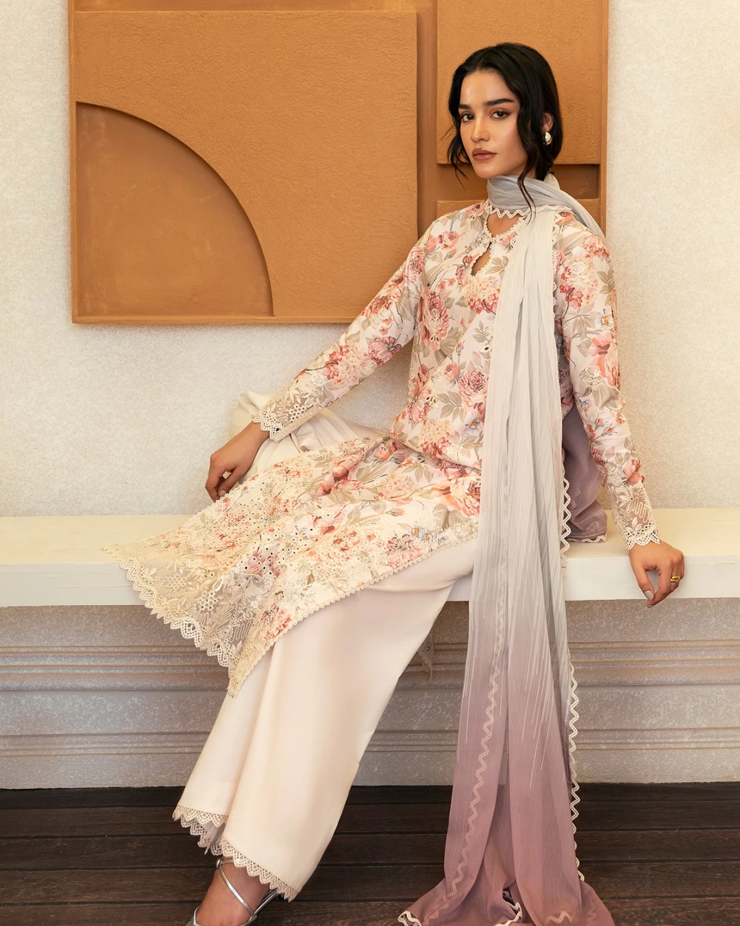 Alia Blush Ivory Embroidered Premium Slub Cotton 3-Piece Suit