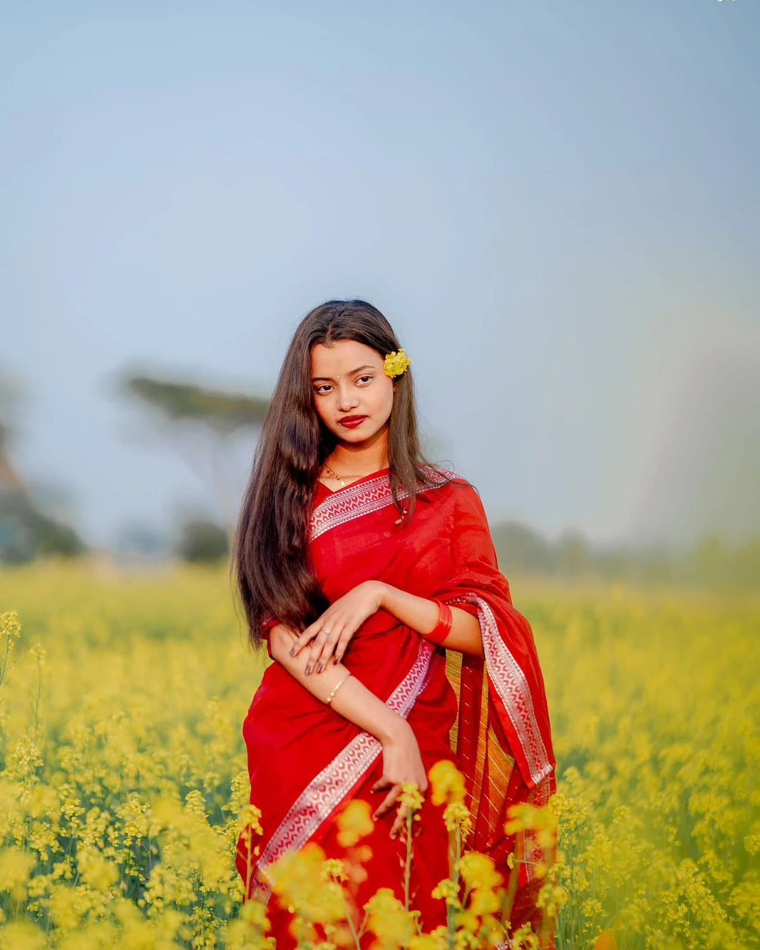 Exclusive Fashionable Trendy Tangail HalfSilk Nakshi Pair Saree