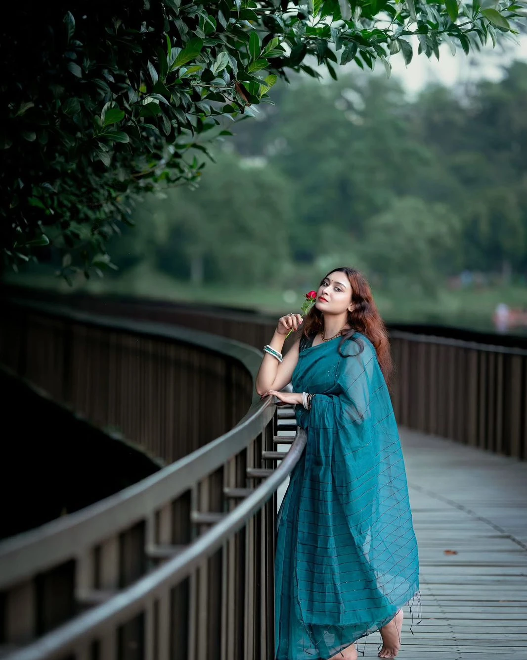 Women's Tangail Halfsilk Chumki Saree