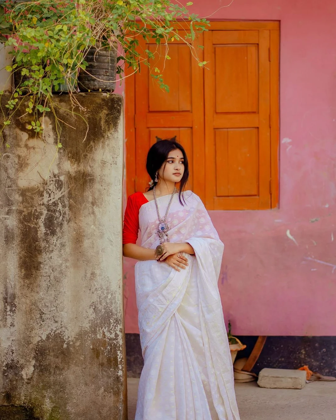 Women's Premium Half Silk Nakful Jamdani Saree