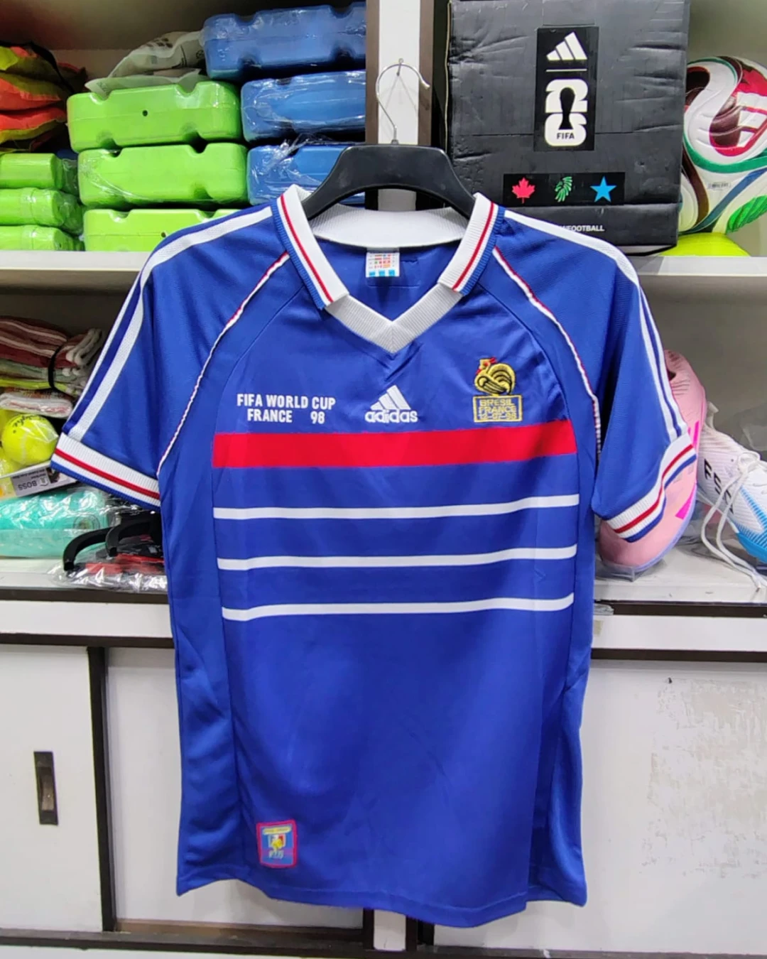 France Home 1998 World Cup Retro Player Edition Football Jersey