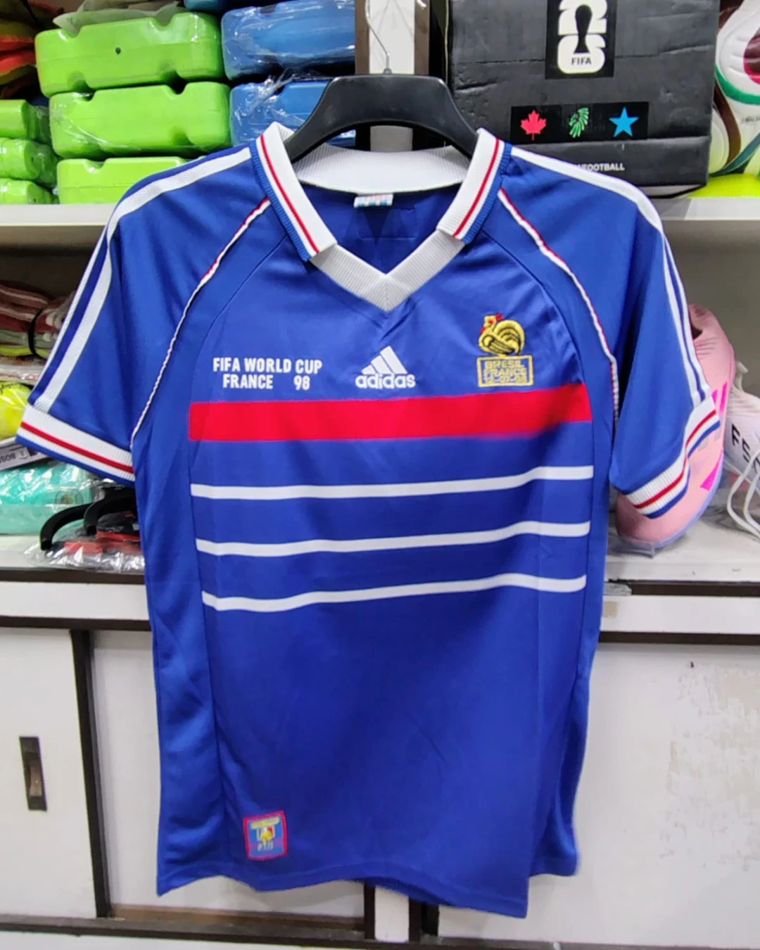 France Home 1998 World Cup Retro Player Edition Football Jersey